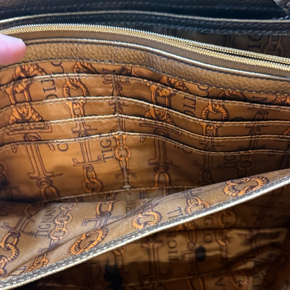 Tignanello Bronze Leather Shoulder Bag - Picture 9 of 16